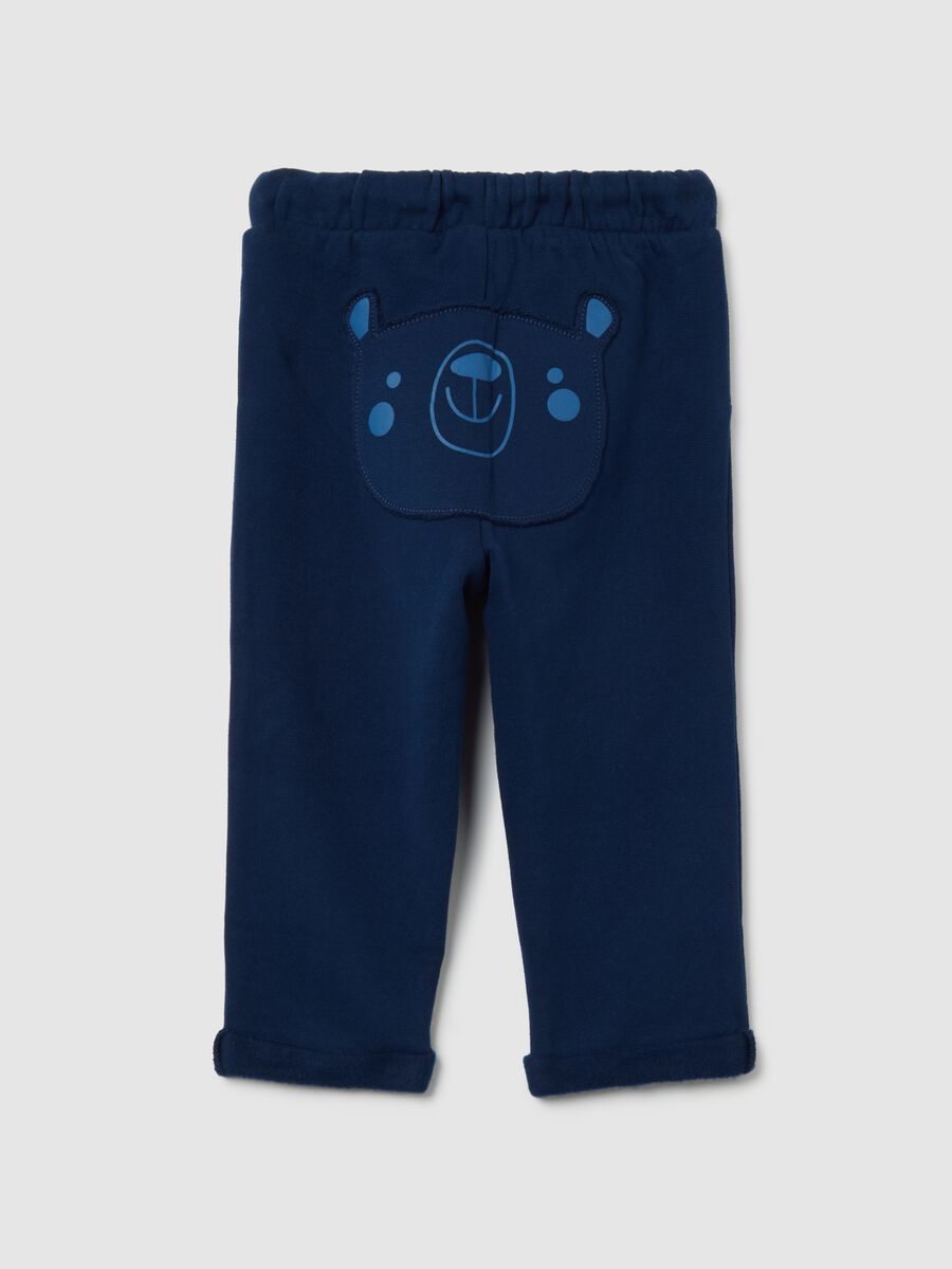 Baby blue jogger trousers in pure cotton regular fit_1