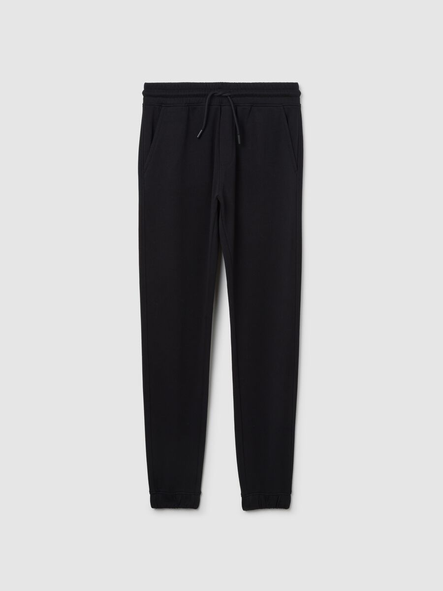 Boys' Black Pure Cotton Jogger Trousers Regular Fit_0