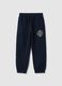 Kids' blue jogger trousers in pure cotton, regular fit with logo_0