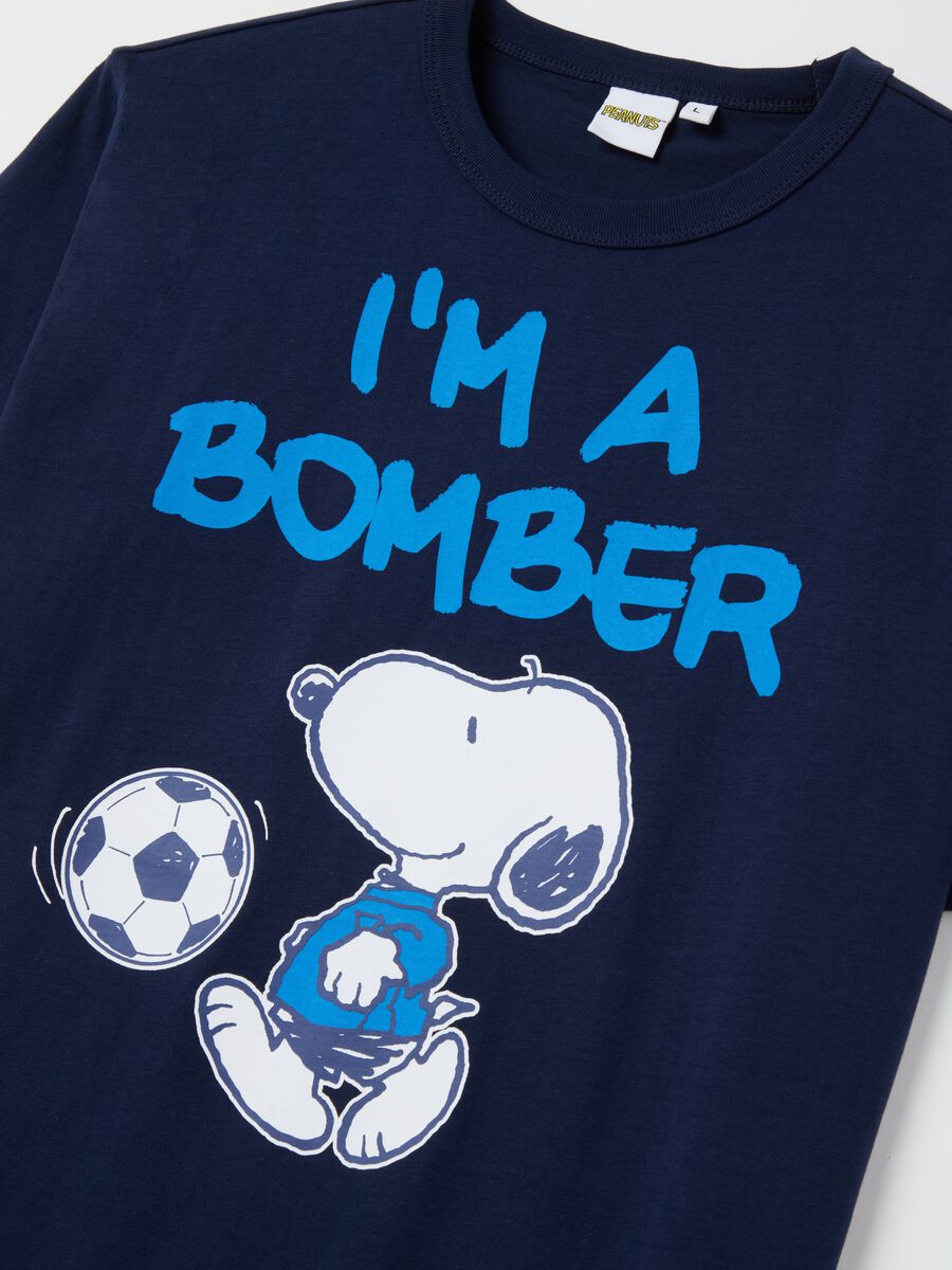 Blue T-shirt with Snoopy footballer print_5