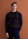 Blue and brown stretch wool jacquard jumper, regular fit_2
