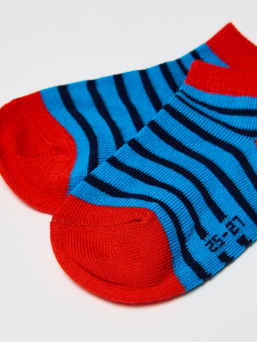 Seven-pair pack short striped socks_1