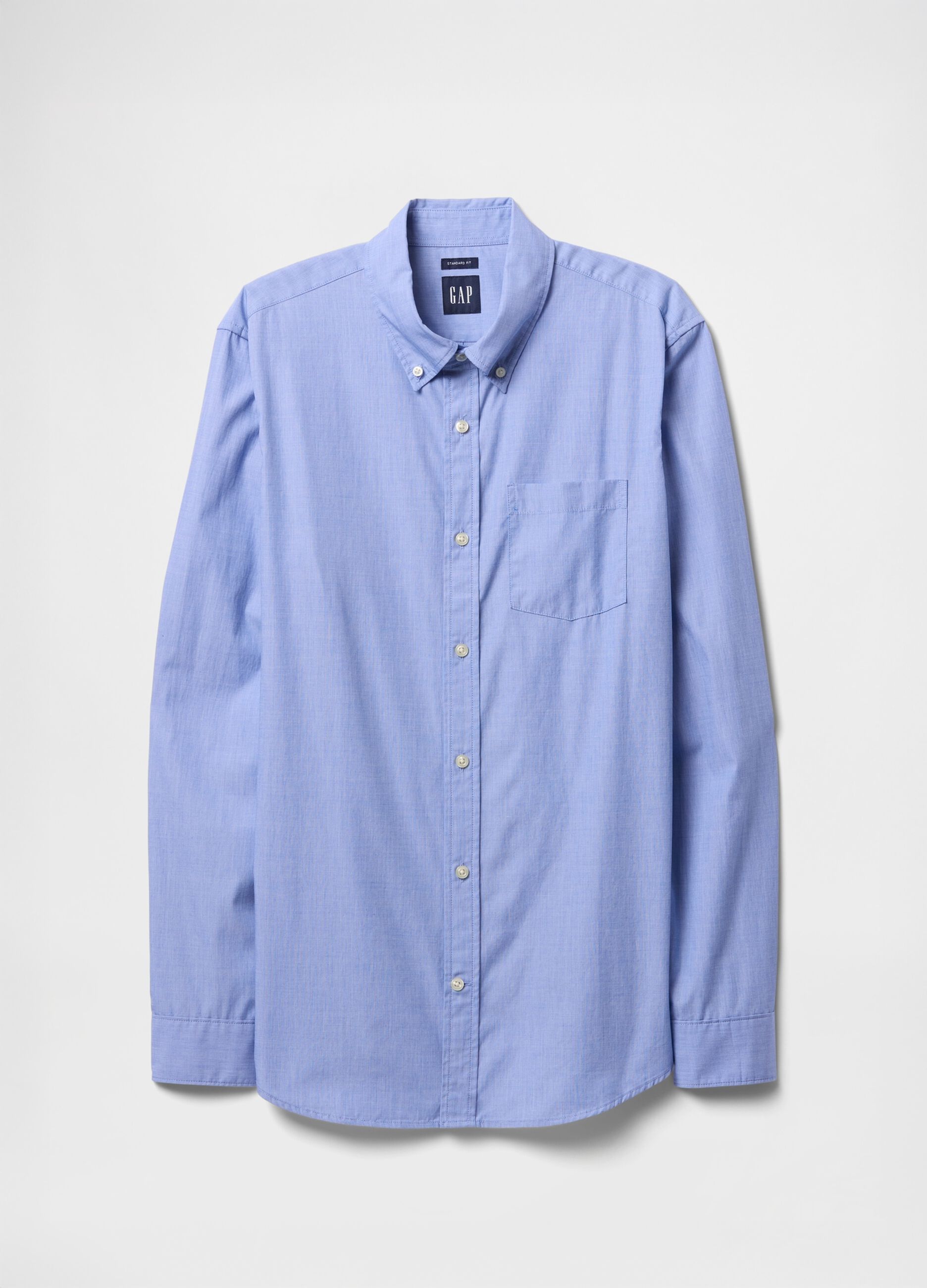 Blue cotton shirt with chest pocket
