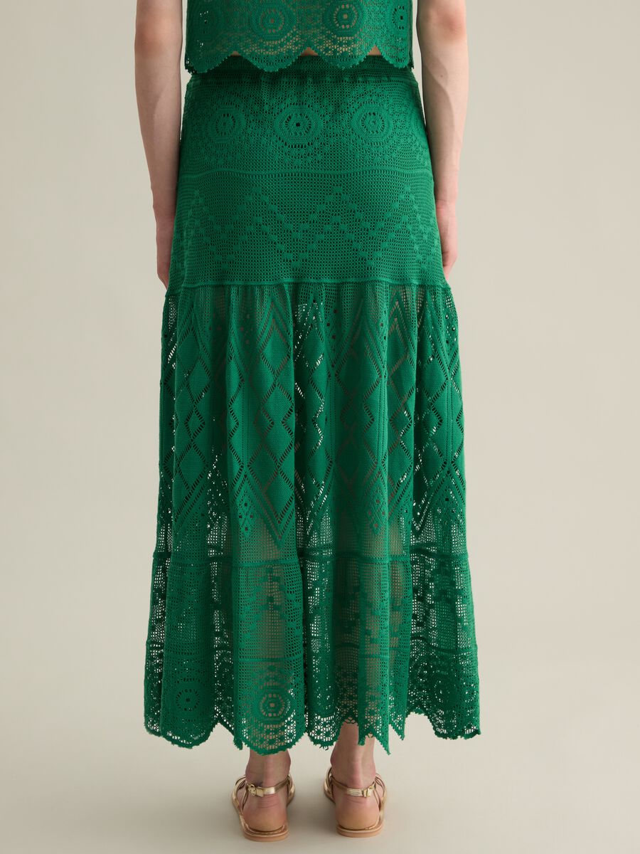 Green skirt with cotton and polyester texture Piombo_3