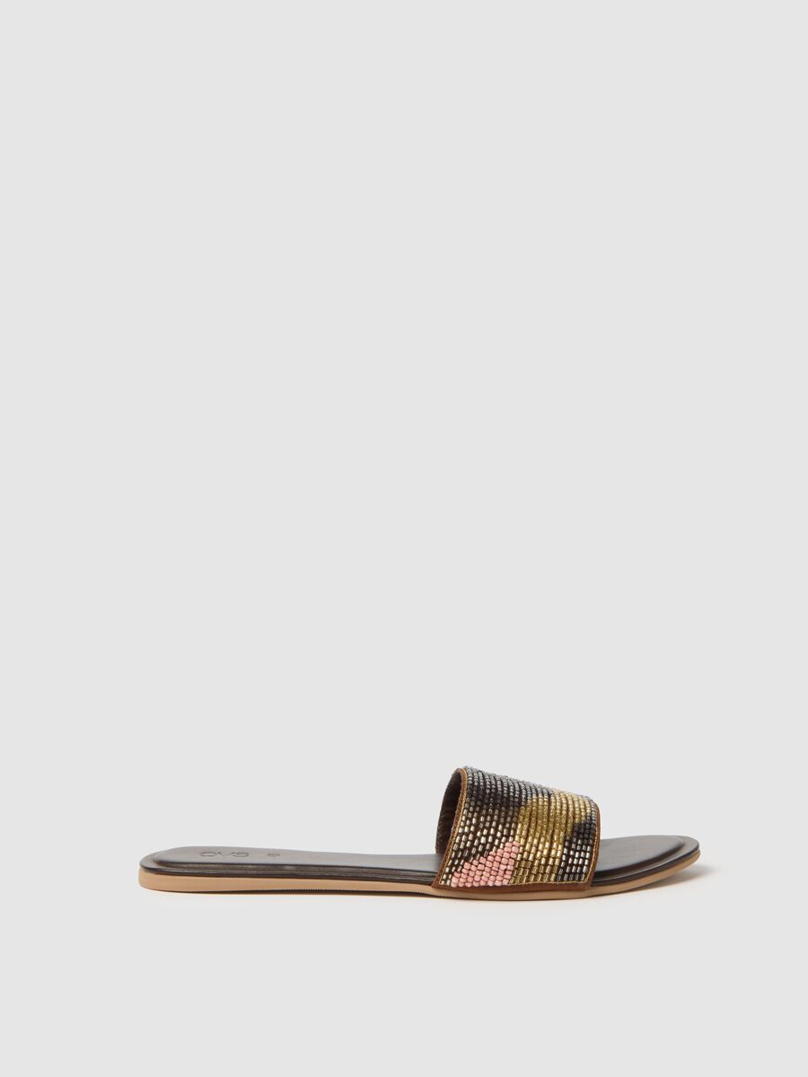 Sandali da donna in rete multicolor con strass_0