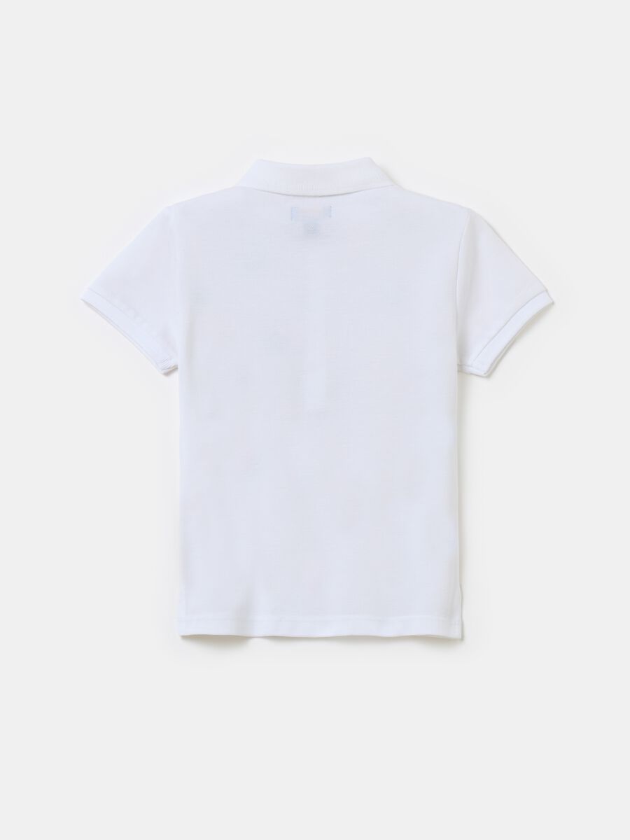Piquet polo shirt with floral embroidery_2