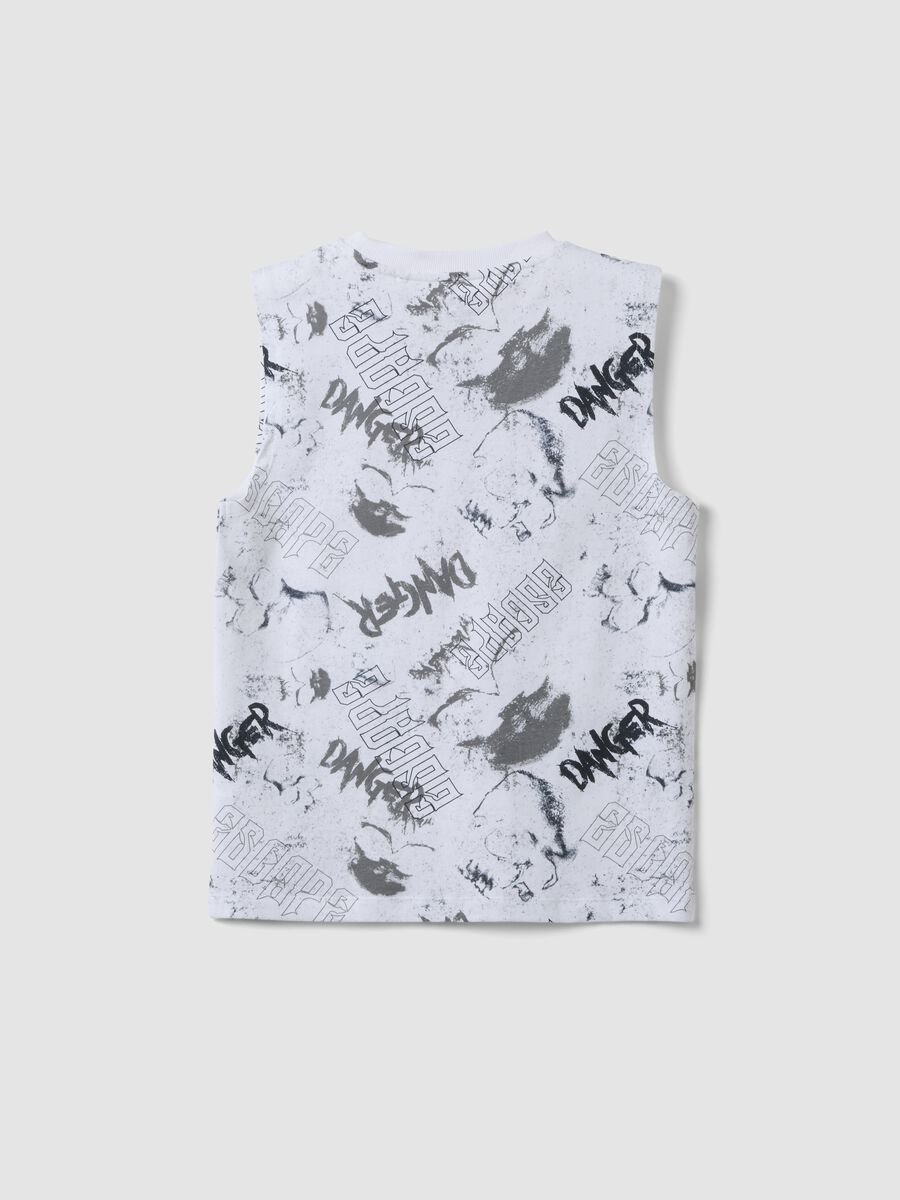 White pure cotton vest top with all-over print_4