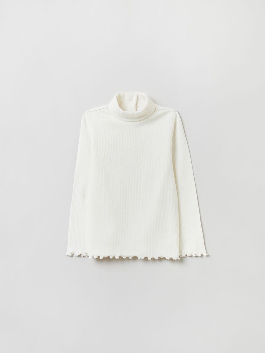 T-shirt maniche lunghe con collo alto_1