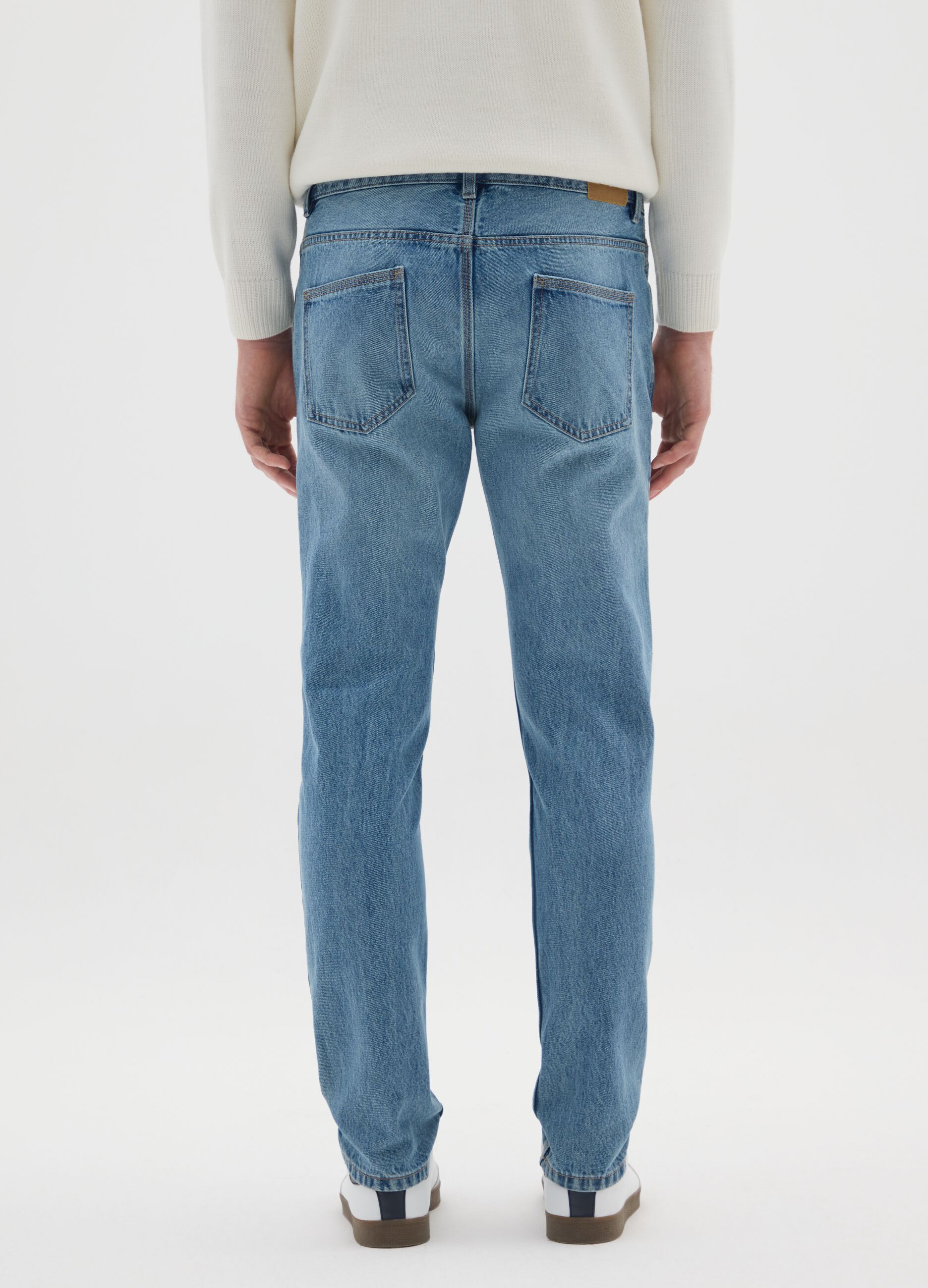 Jeans in puro cotone blu slim fit