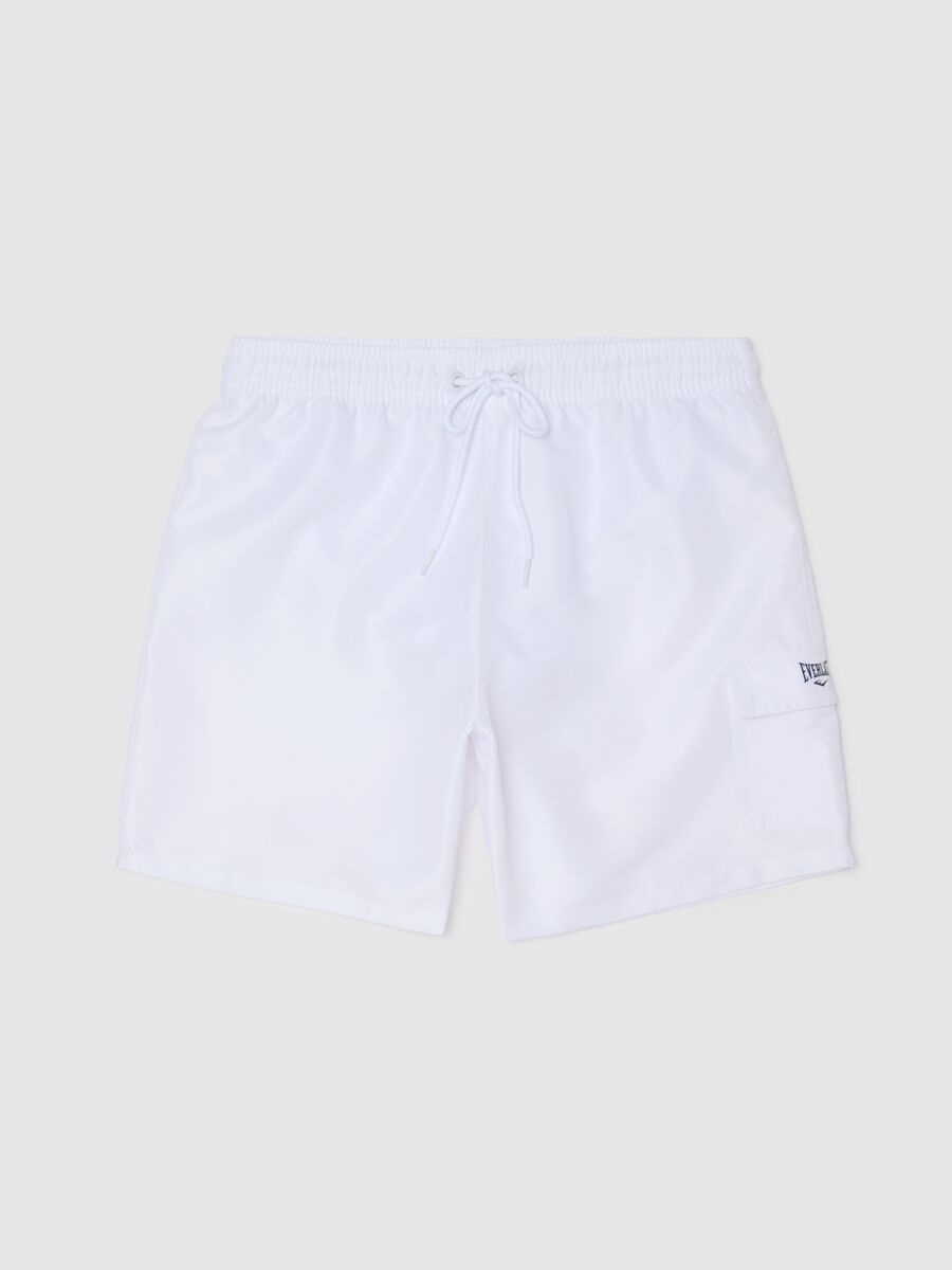 White swimming trunks with logo print_4