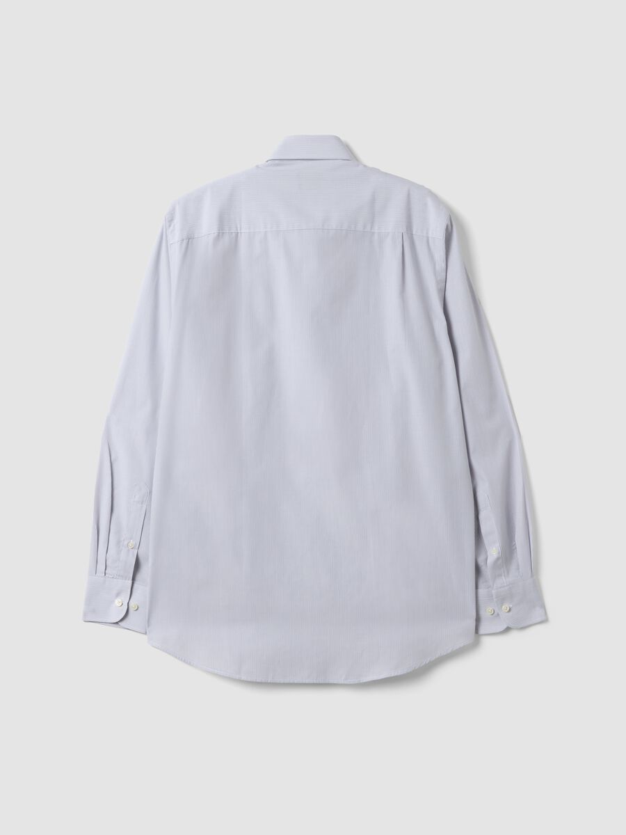 Camicia grigia in misto cotone a righe sottili easy iron regular fit_6
