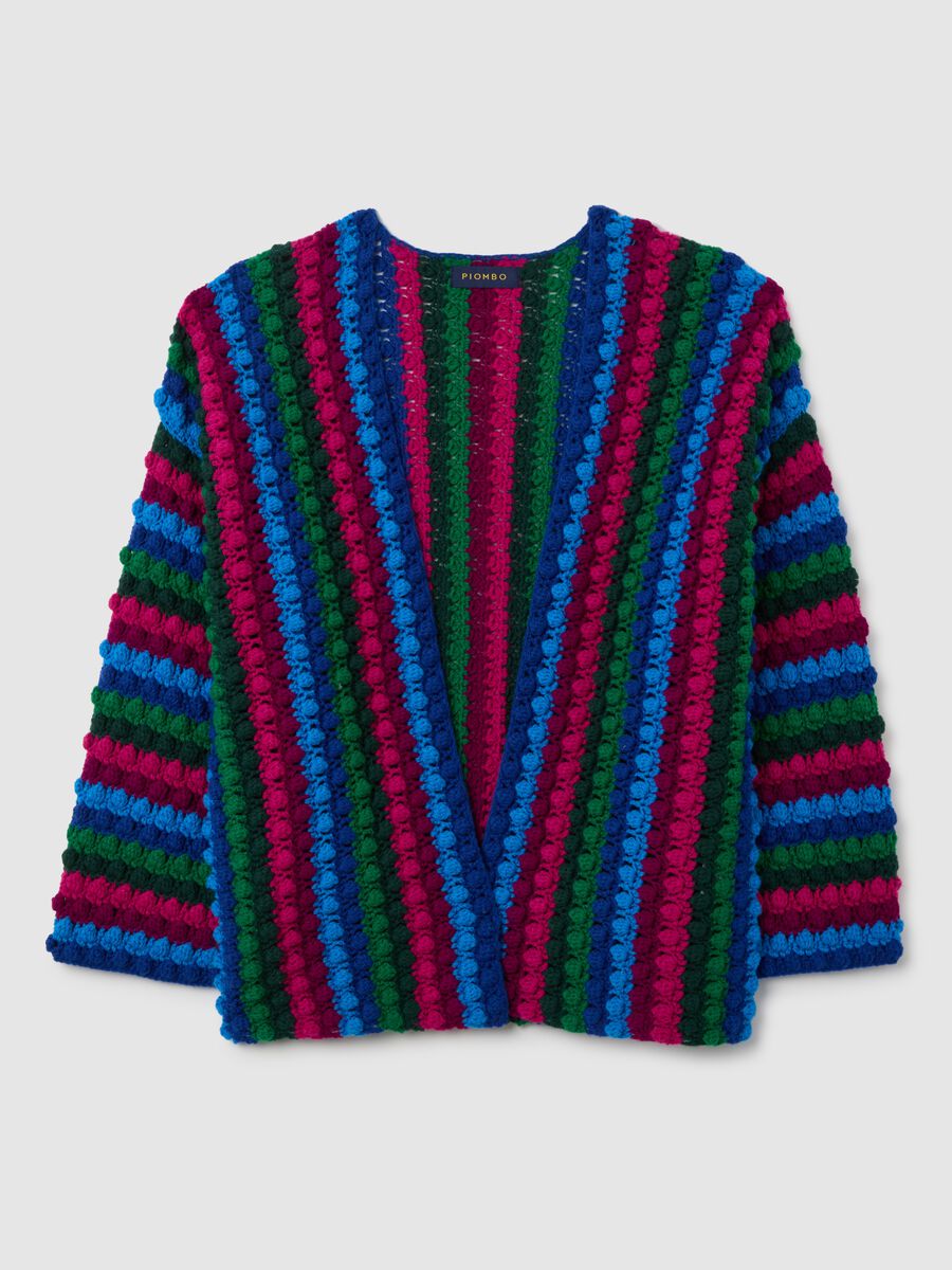 Cardigan a righe multicolor regular fit_0