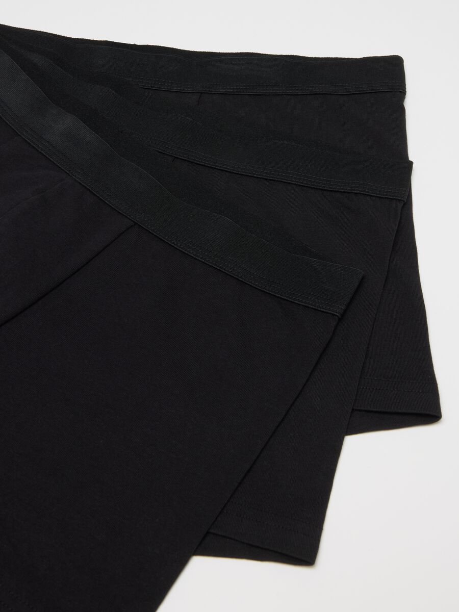Tripack stretch cotton black boxer shorts regular fit_5