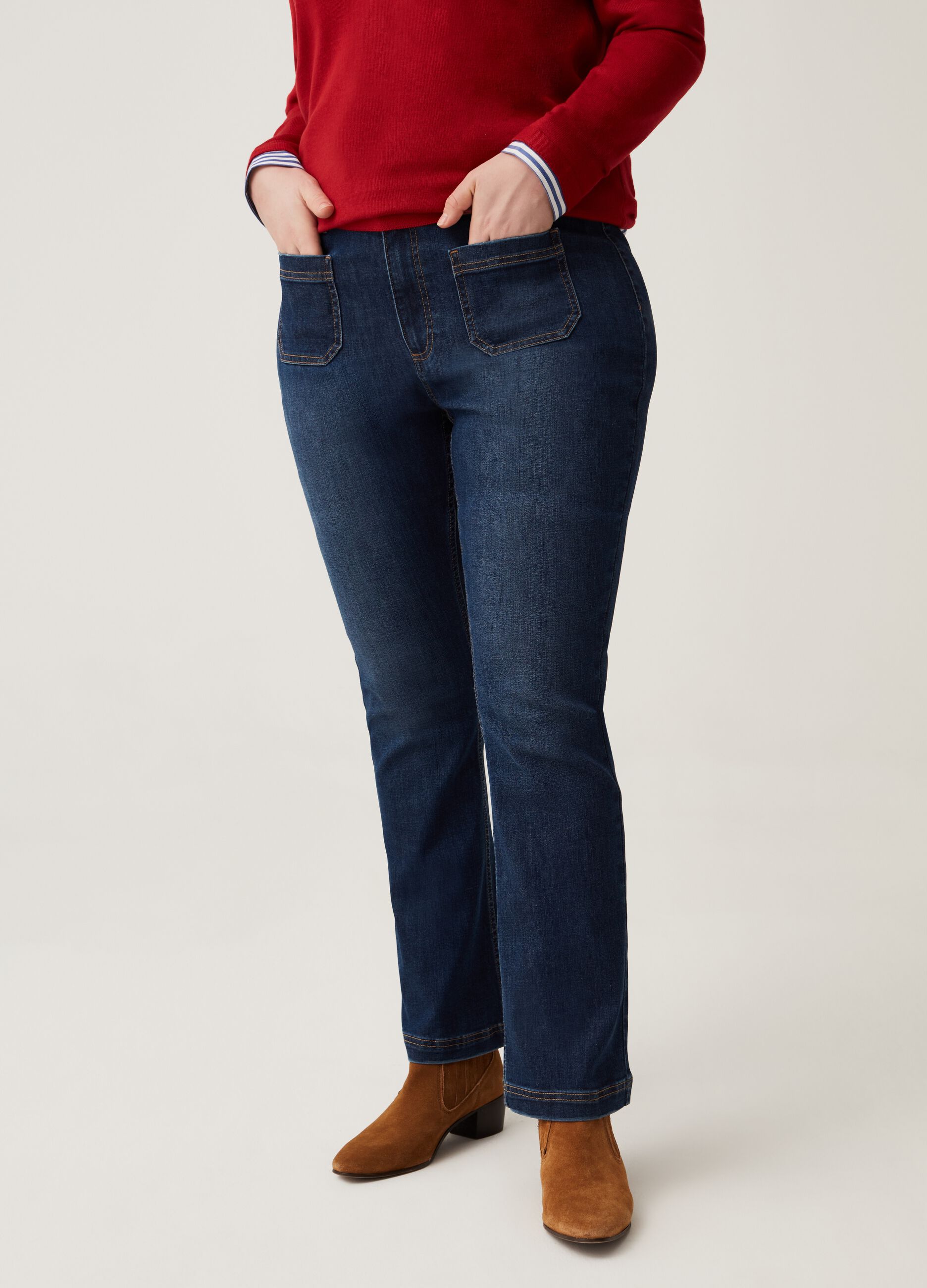 Curvy flare-fit bootcut jeans