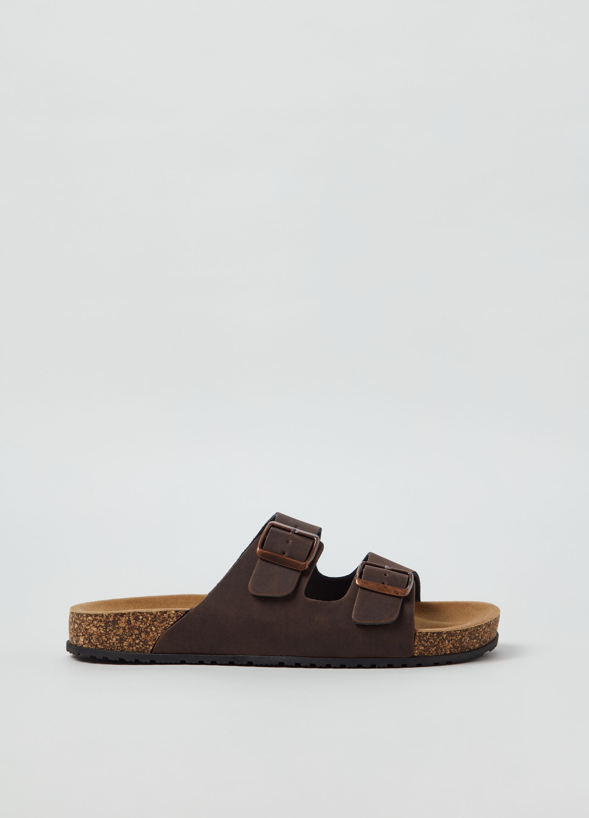 Double strap sandals with buckle