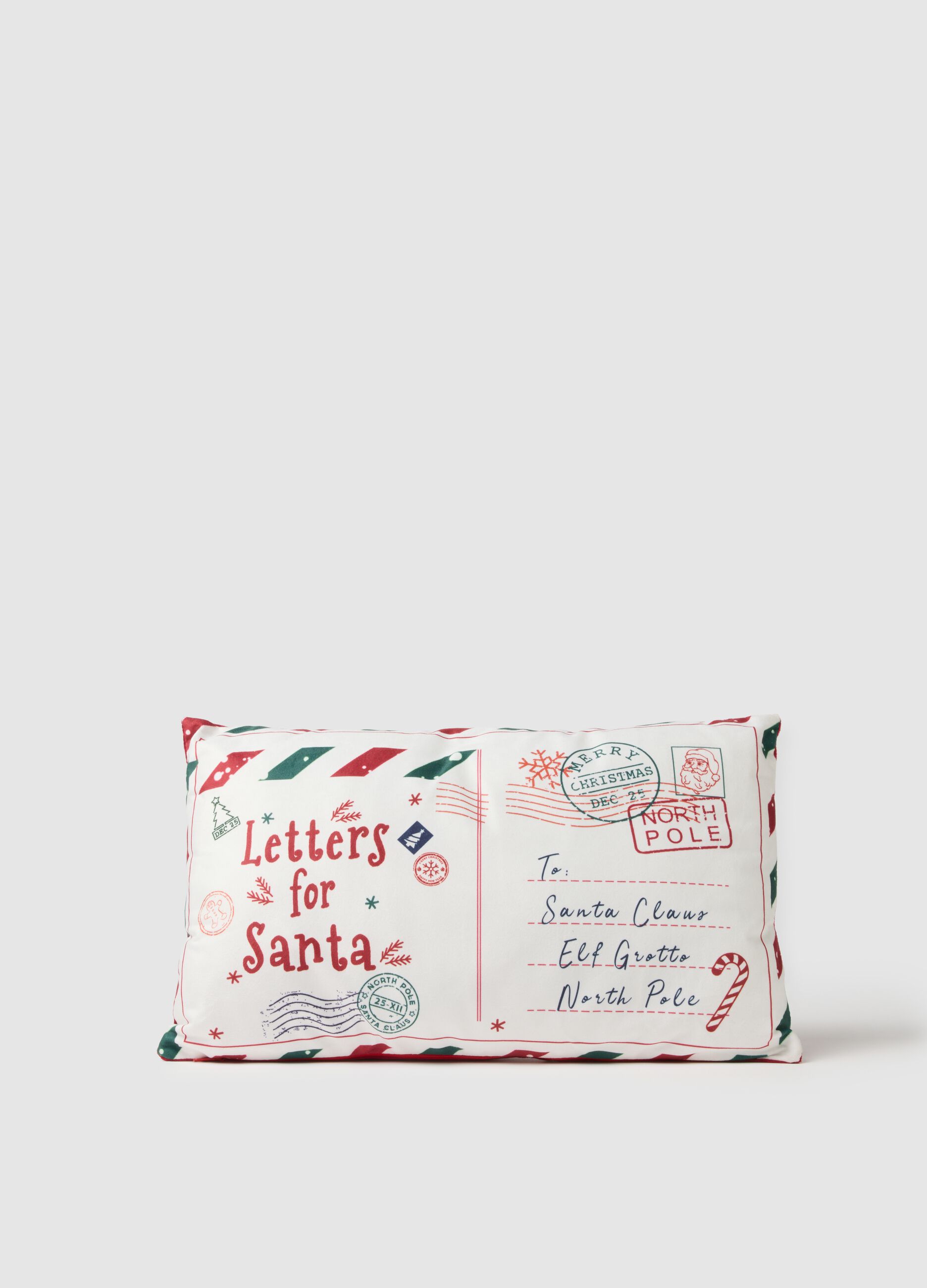 Christmas Cushion with Multicolor Prints