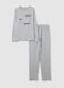 Grey 100% cotton pyjamas with "Bonjour Mon Amour" print_4