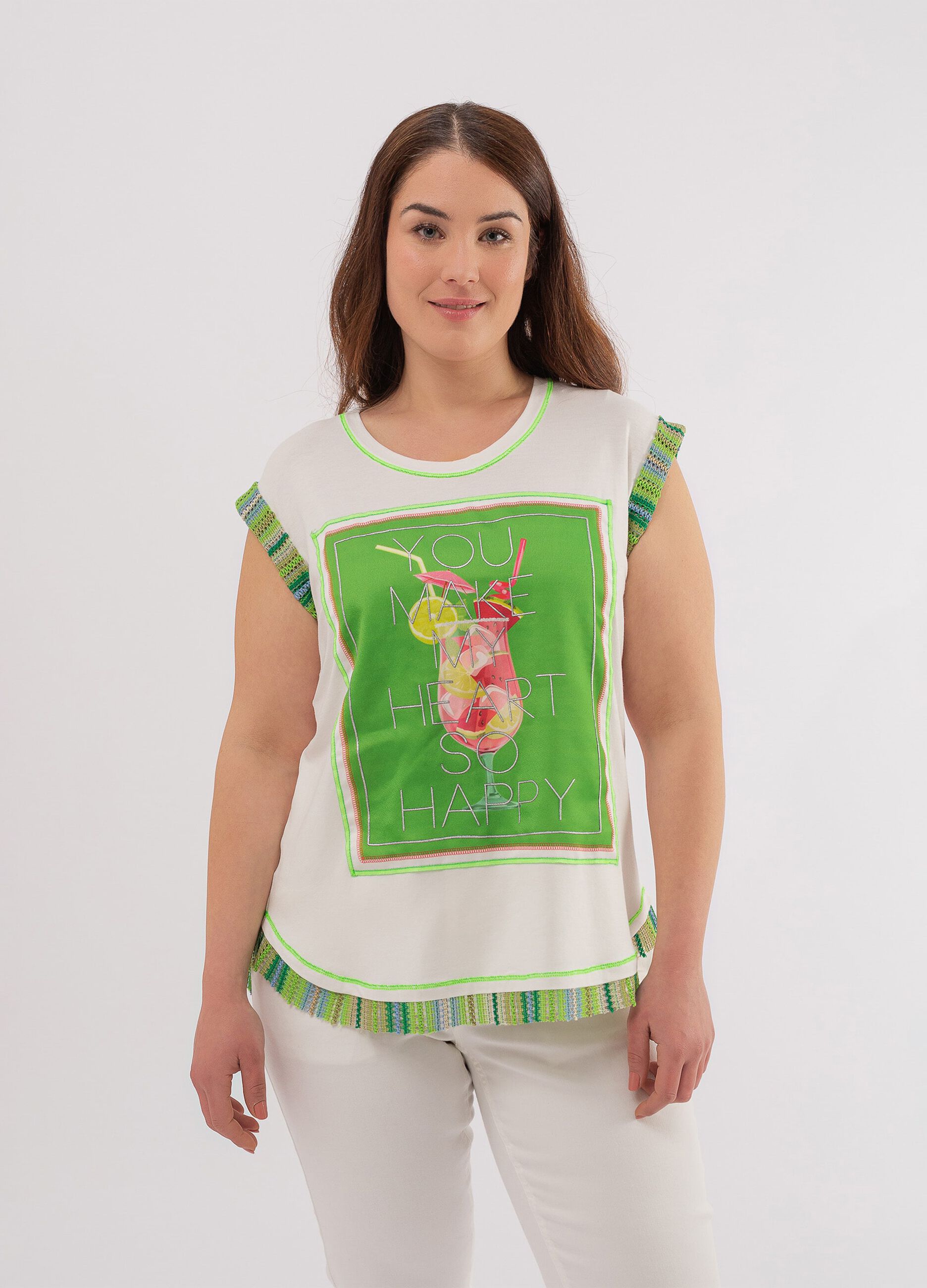 T-shirt con stampa cocktail Curvy_1