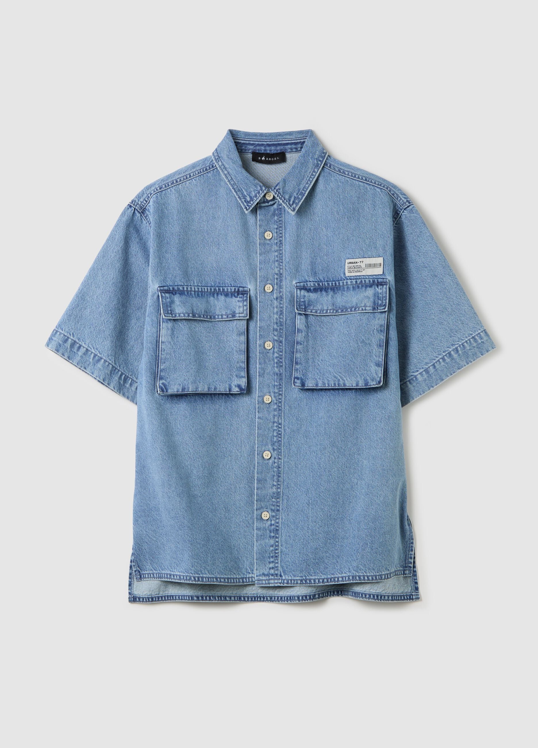 Camicia a maniche corte in denim
