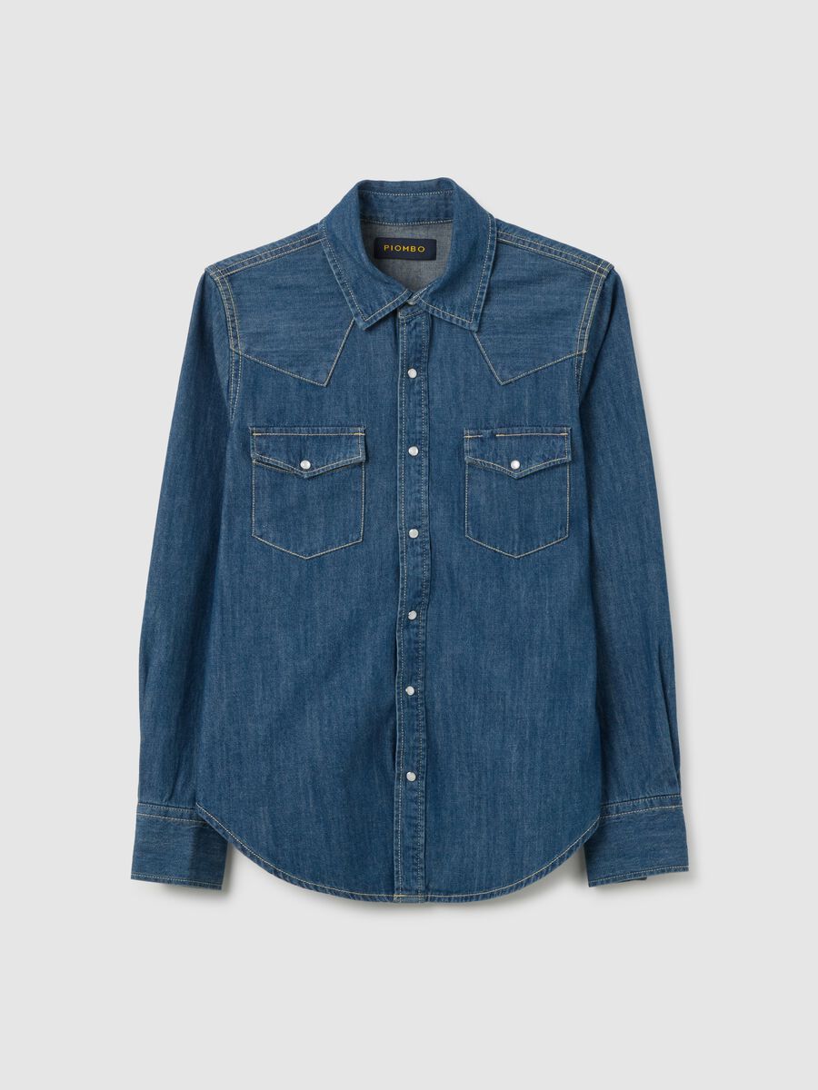 Pure Cotton Denim Regular Fit Shirt_4