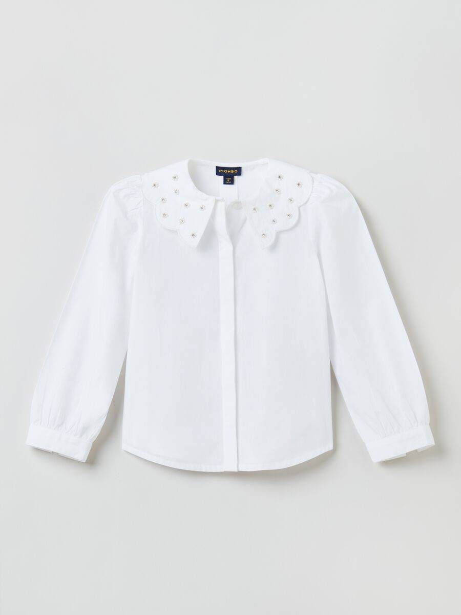 Camicia con fiorellini in strass e perline_3