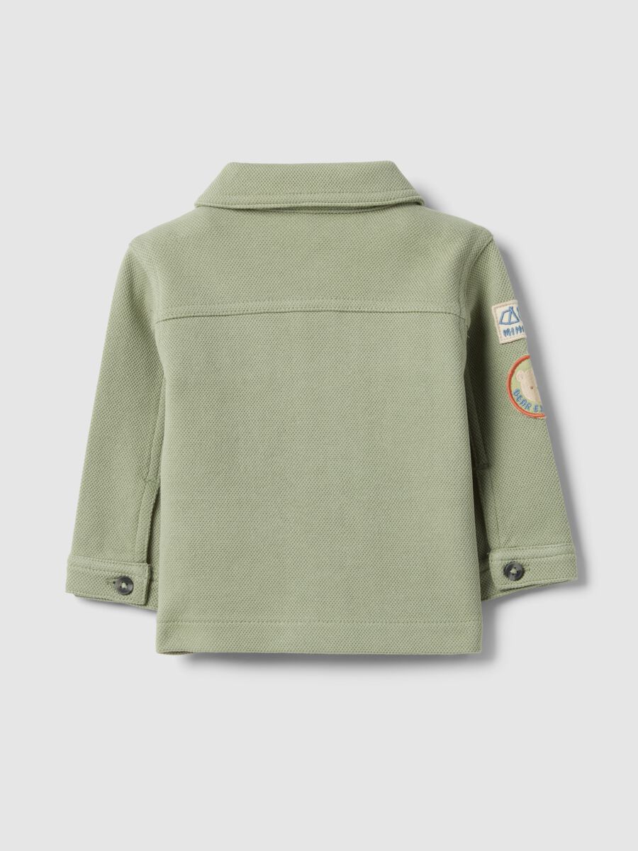 Organic Cotton Blend Green Baby Jacket Regular Fit with Patch_1