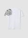 White pure cotton kids' oversized fit t-shirt with snake_1