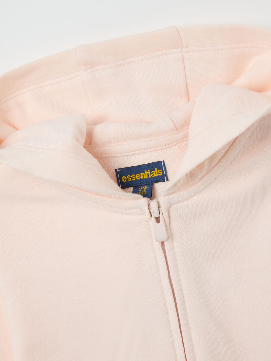 Girls' sweatshirt in pure beige cotton regular fit_3