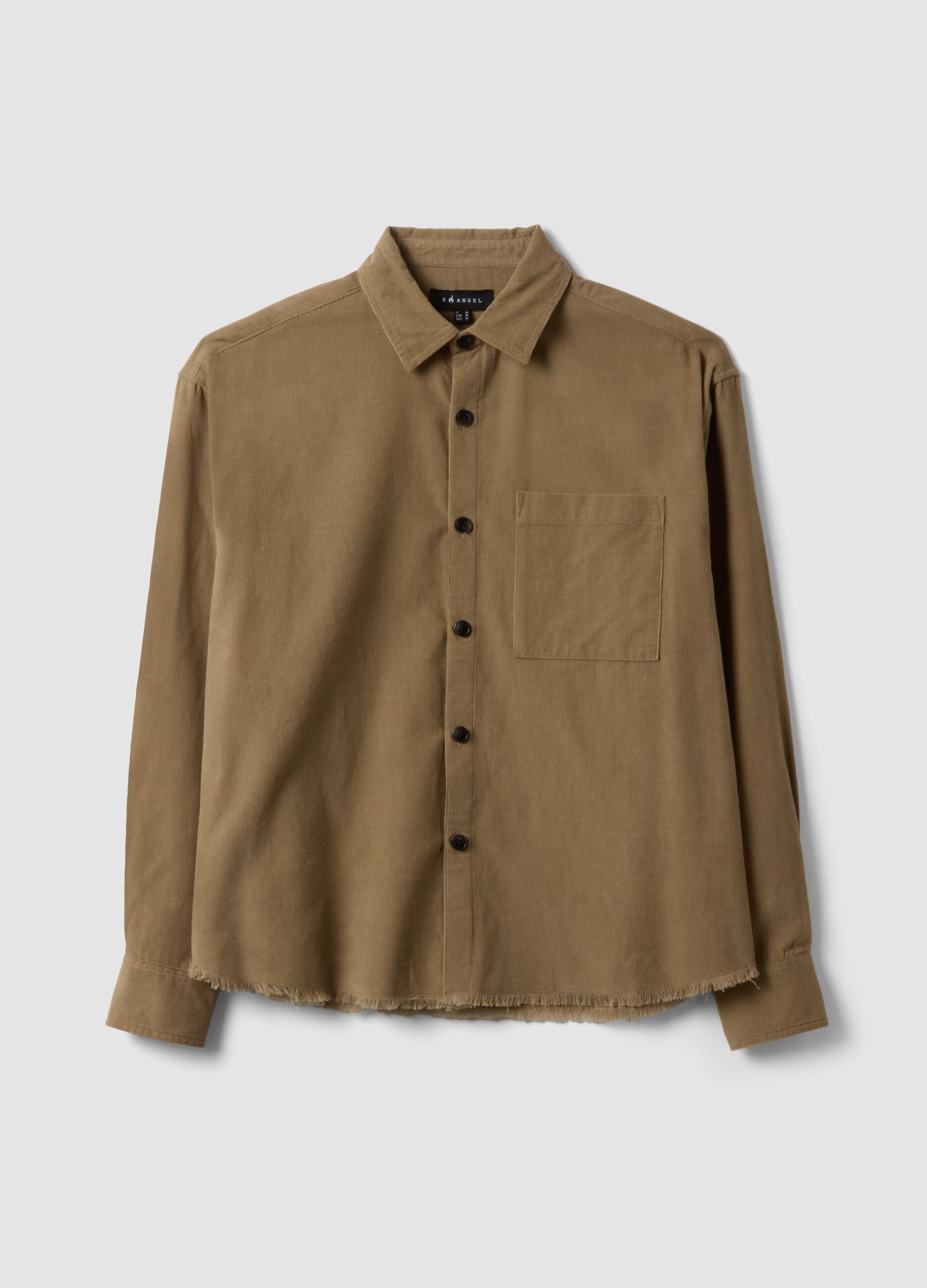 Beige pure cotton poplin shirt with oversized fit