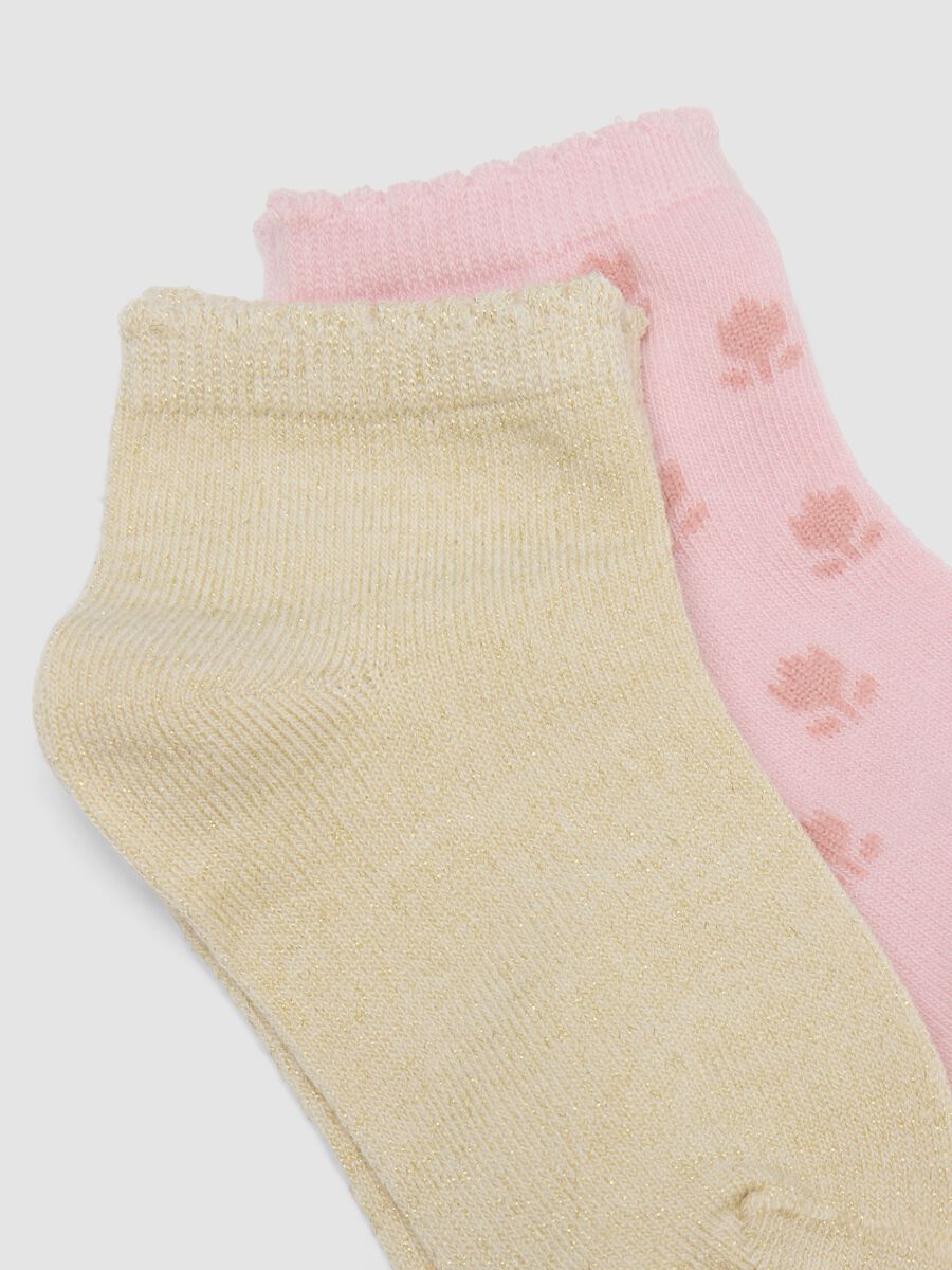 Multicolour stretch cotton blend socks tripack for baby girls_2
