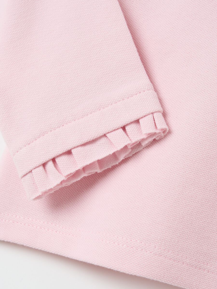 Long-sleeved polo shirt with frills_3