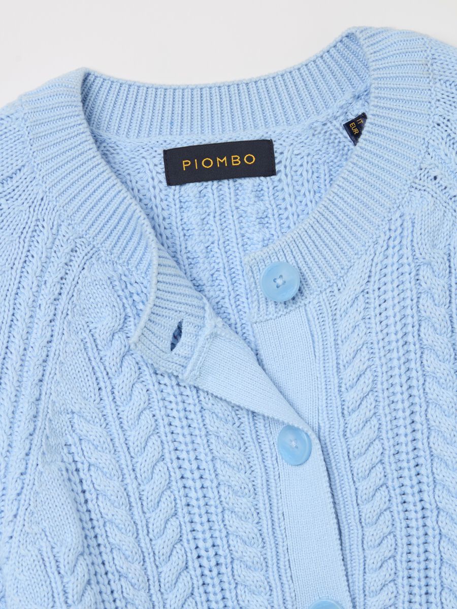 Cotton cardigan with cable-knit weave_5
