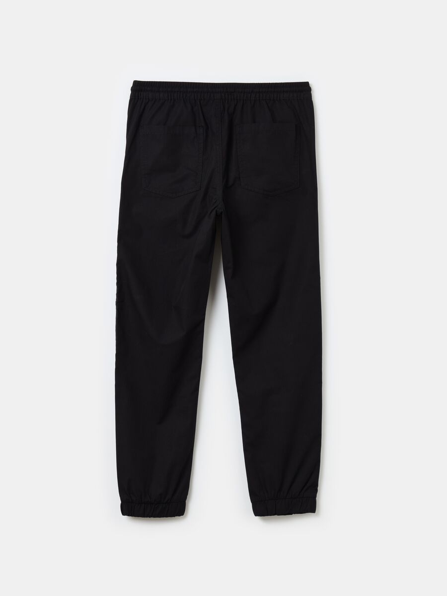 Joggers in popeline con coulisse_1