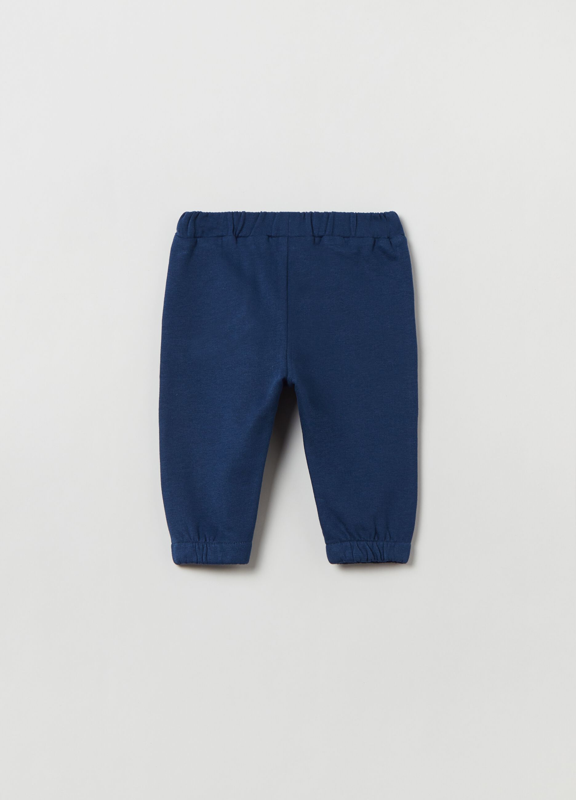 Pantaloni in cotone felpato con rouches_1