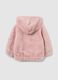Pink regular fit girl's sweatshirt with zip and hood_1