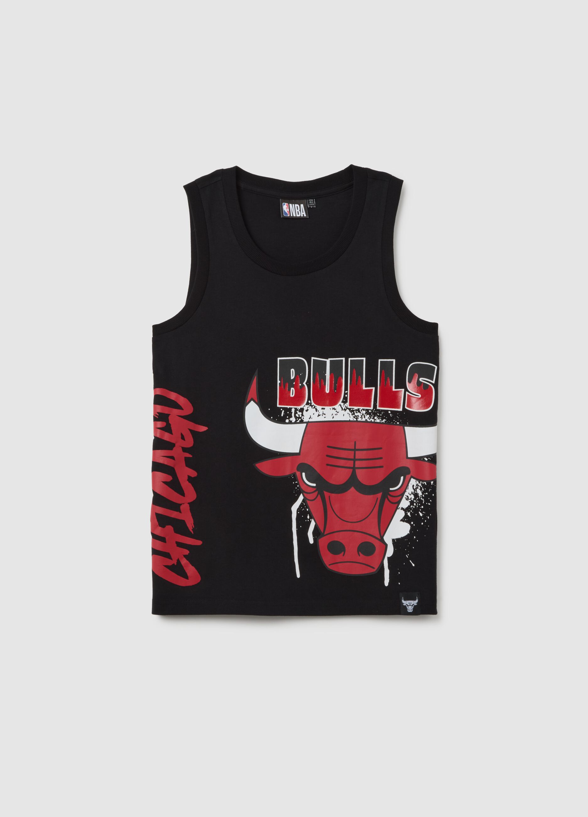 Boys' pure cotton black tank top regular fit