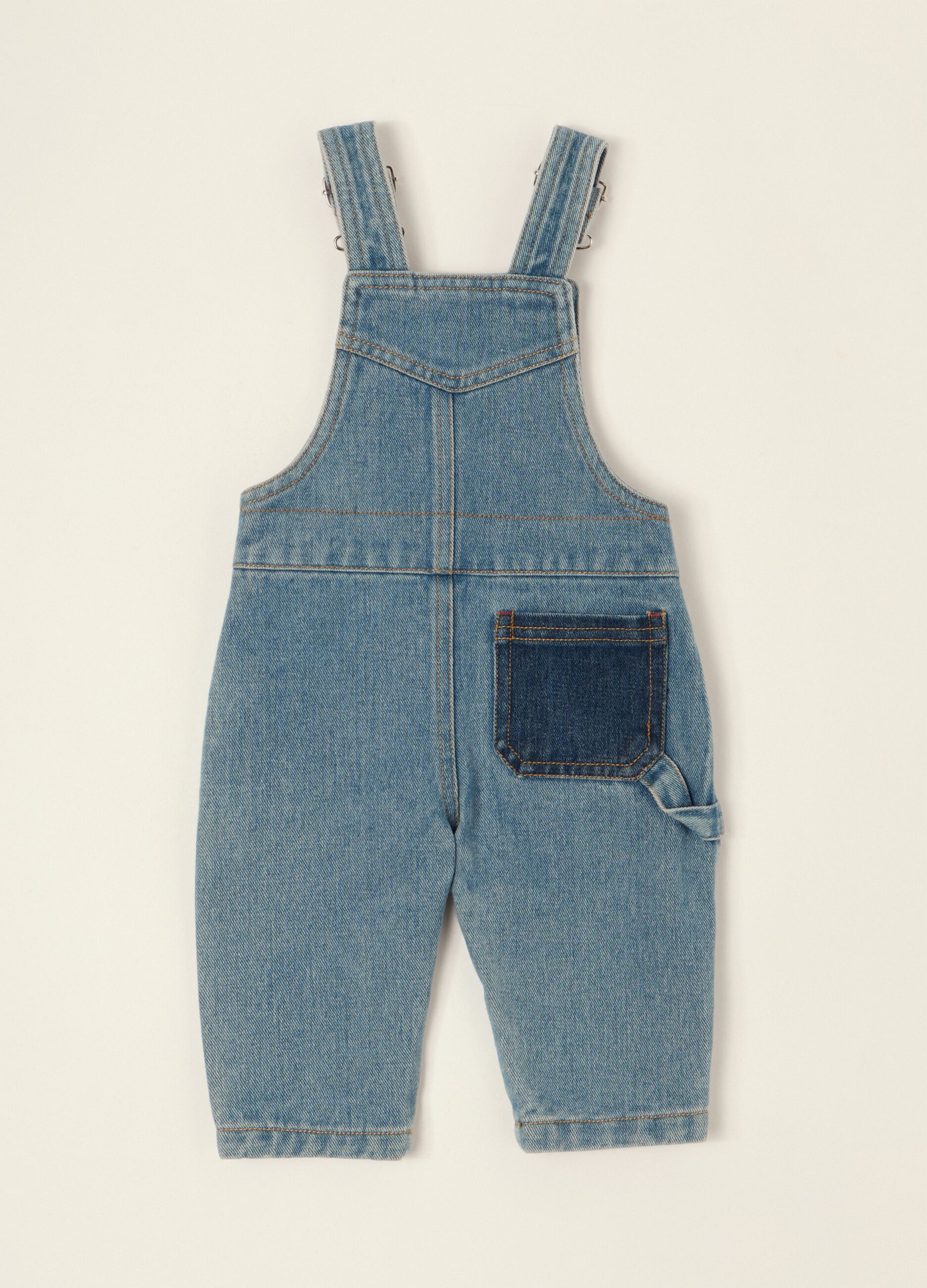 Baby viscose-blend denim dungarees