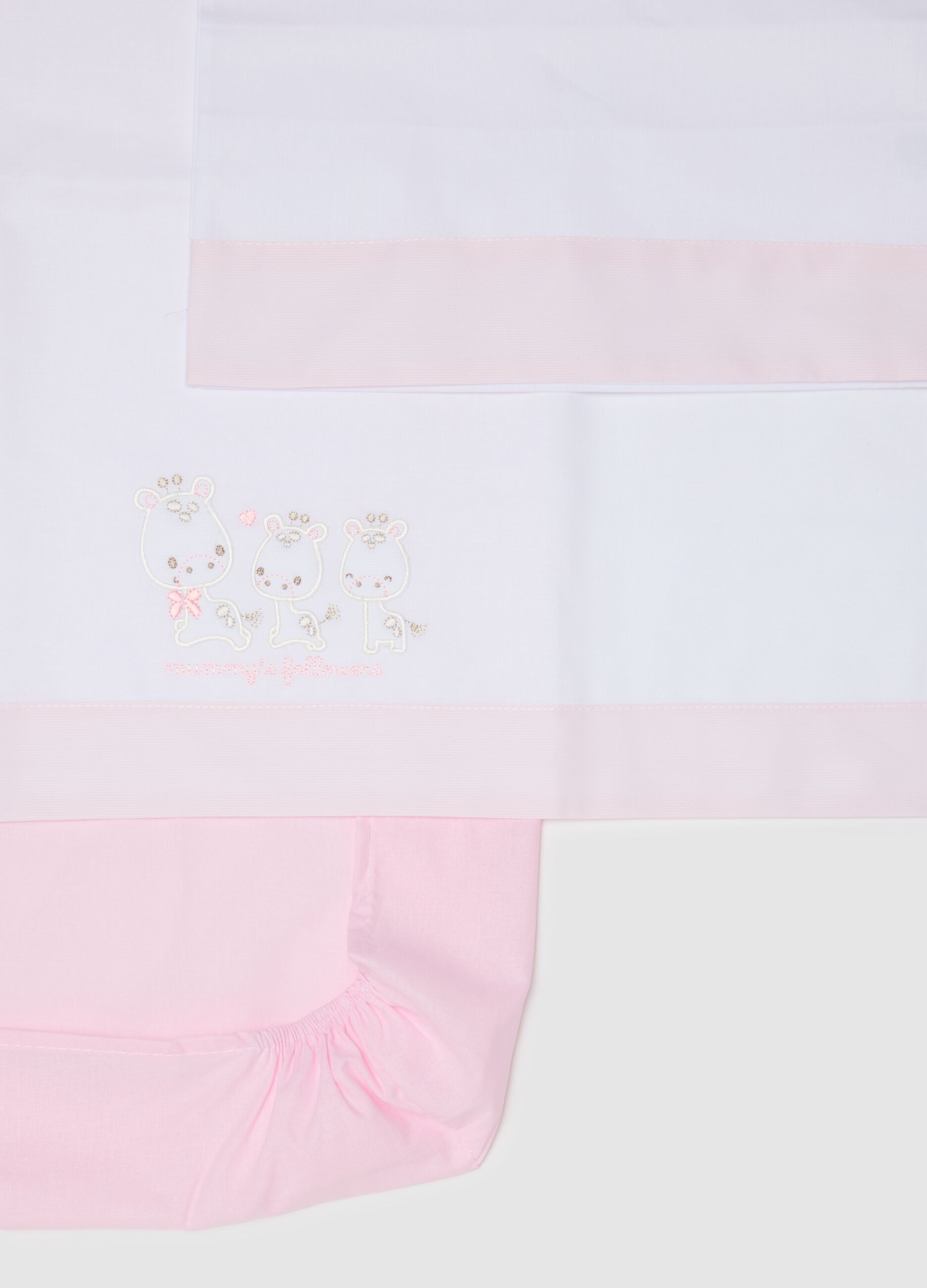 Set di lenzuola per neonata in puro cotone multicolor