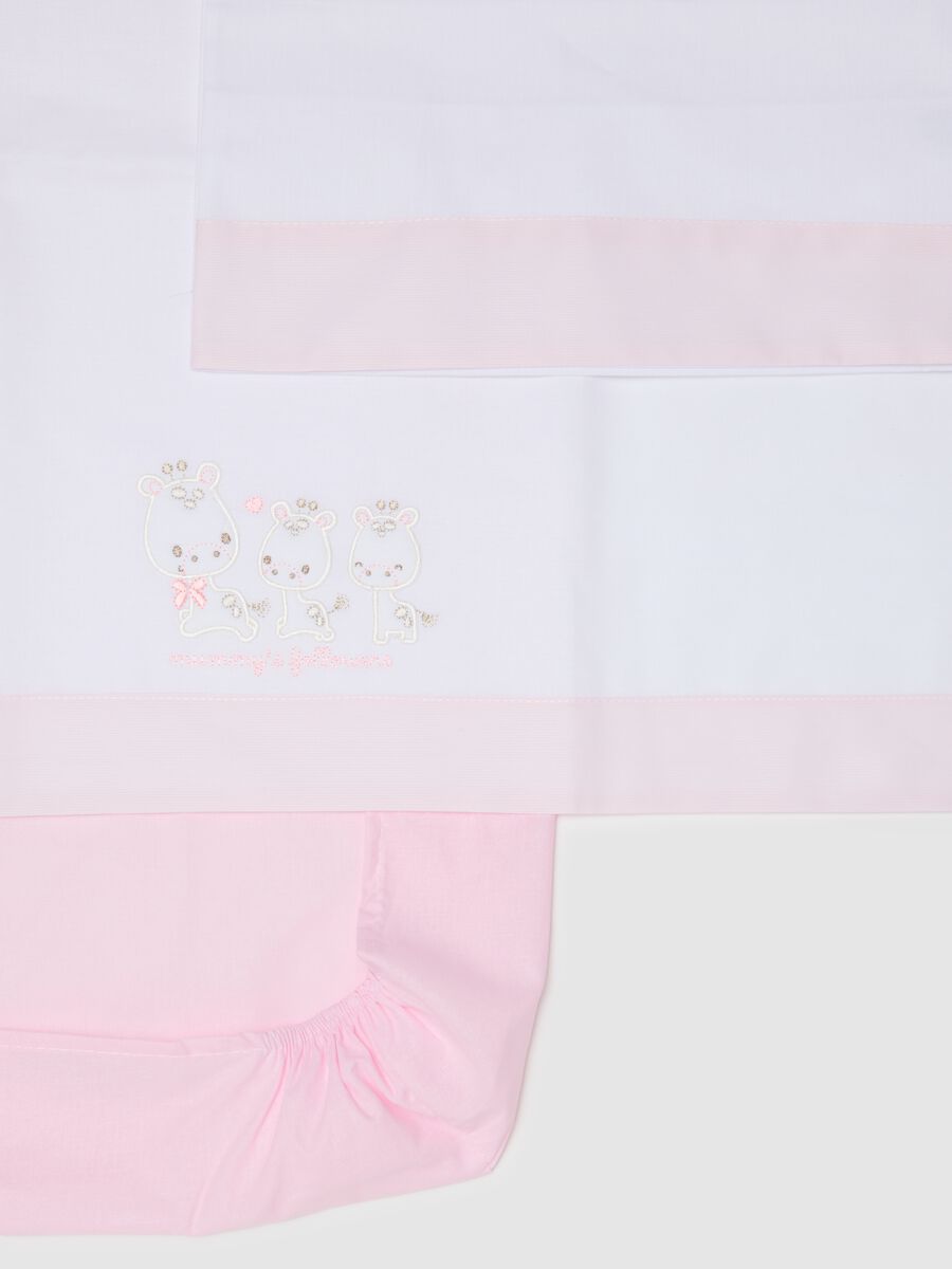 Set di lenzuola per neonata in puro cotone multicolor_1
