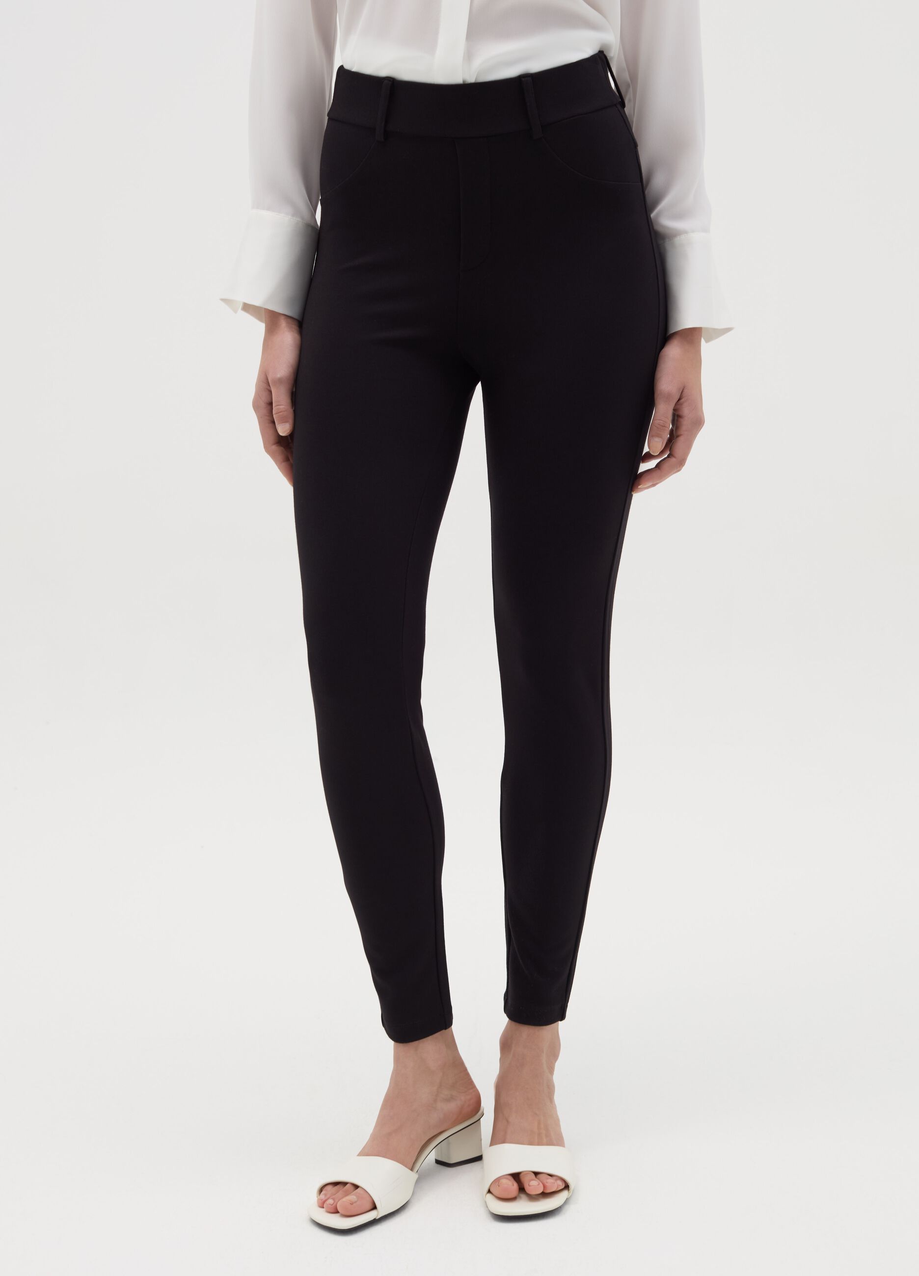 Solid colour Milano stitch leggings