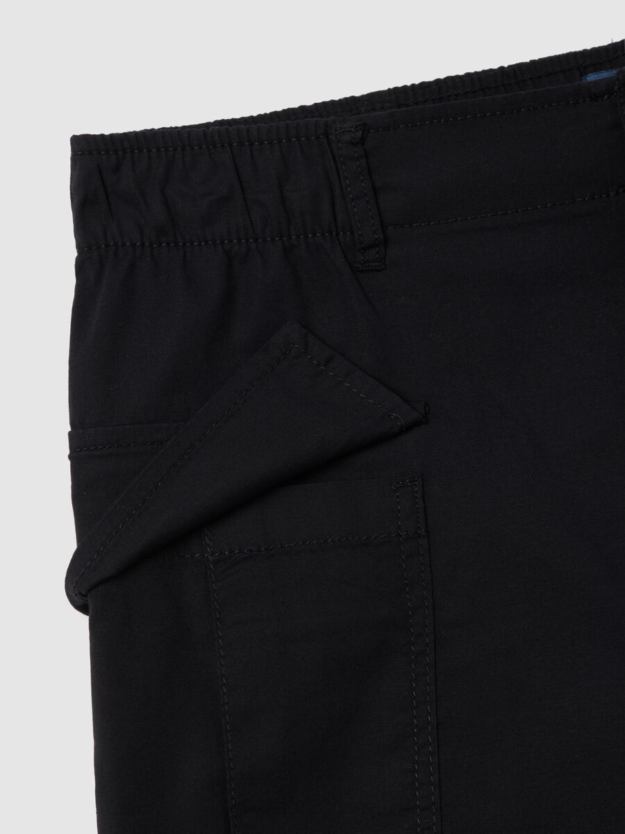 Women's Black Stretch Cotton Regular Fit Shorts_1