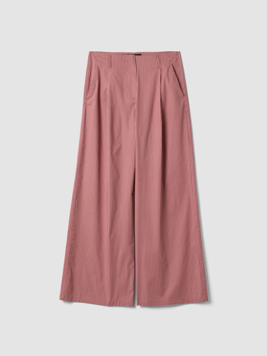 Pink striped stretch-cotton palazzo trousers_4