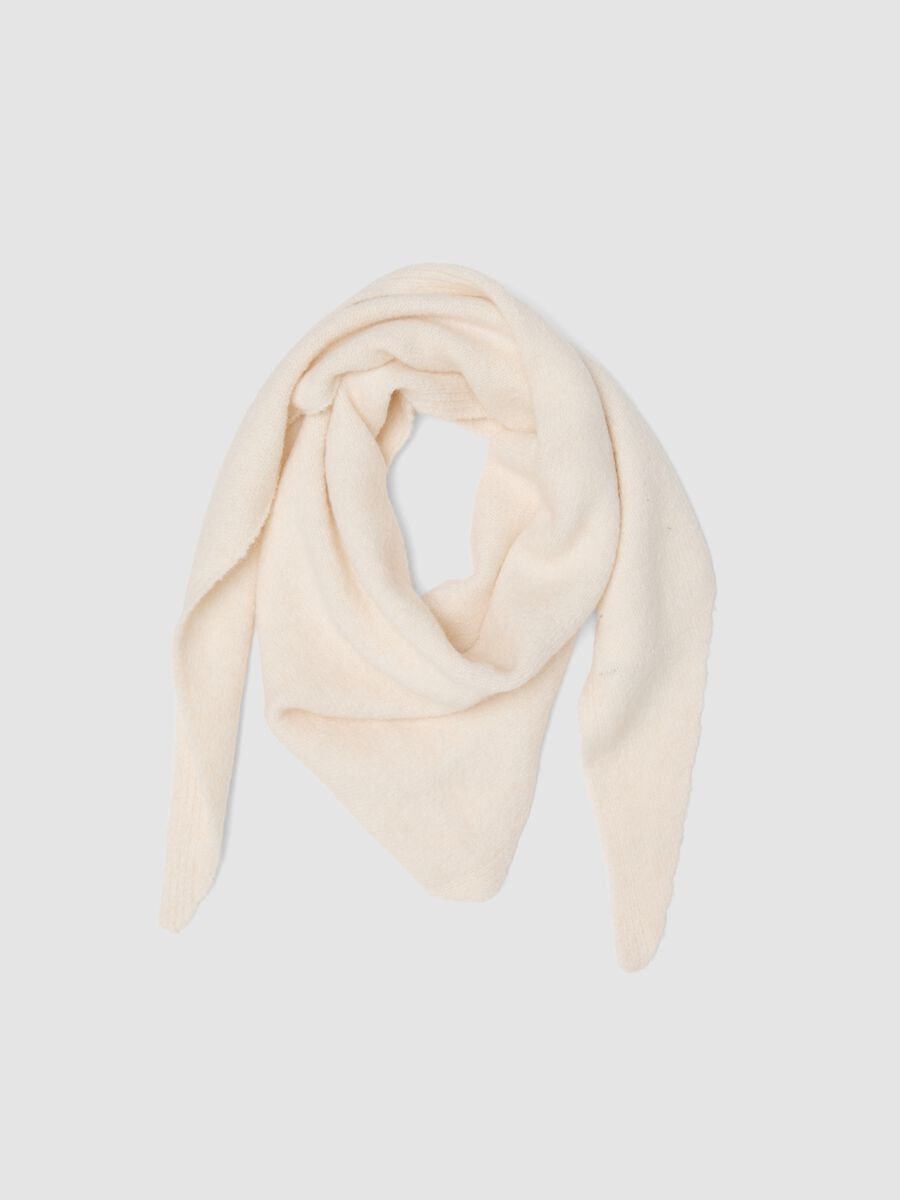 Sciarpa beige in tessuto elasticizzato_0