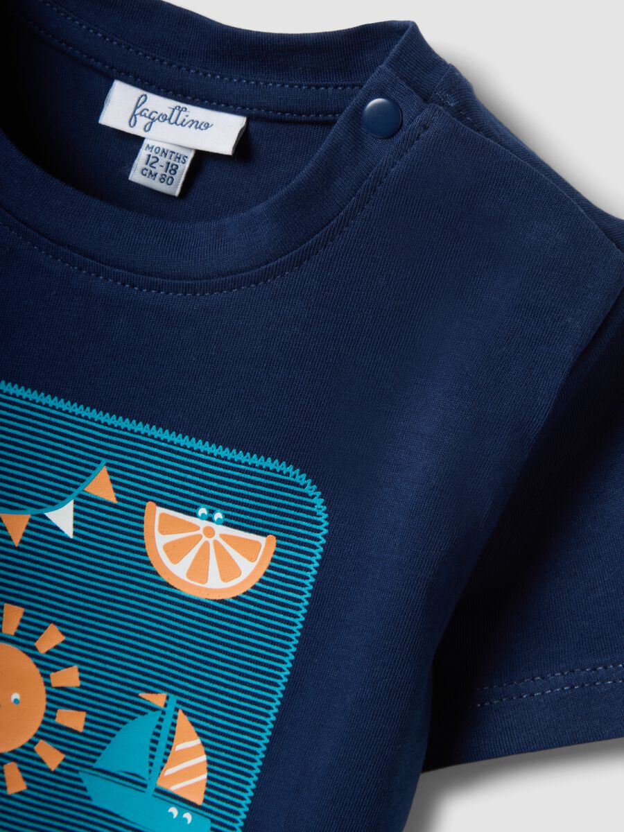 Blue pure cotton boys&rsquo; regular-fit T-shirt with nautical print_2