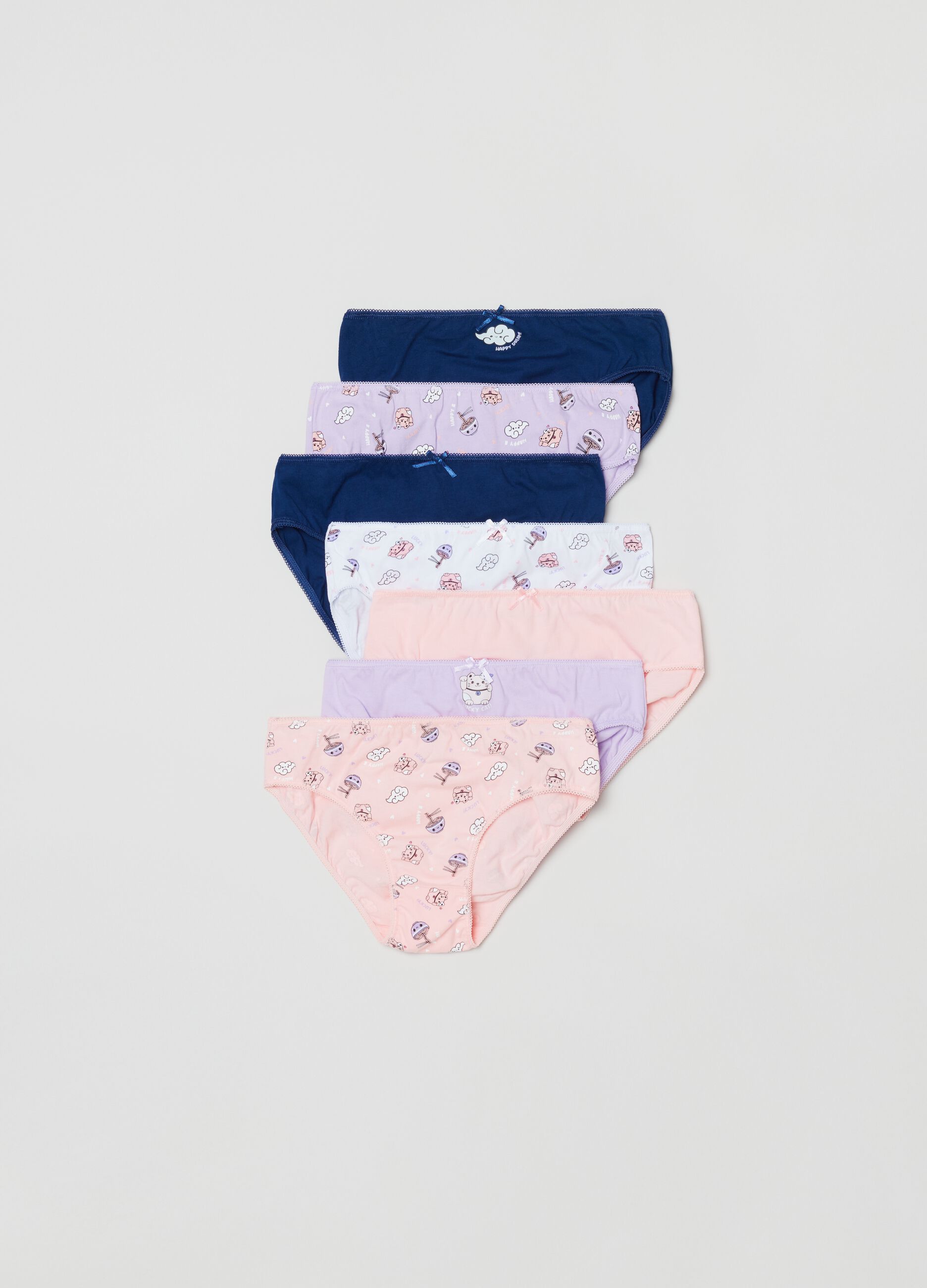 Multipack sette slip in cotone con stampa_0