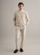 Pullover girocollo in cotone e lino beige regular fit_1