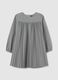 Grey Pleated Dress with Long Sleeves_0
