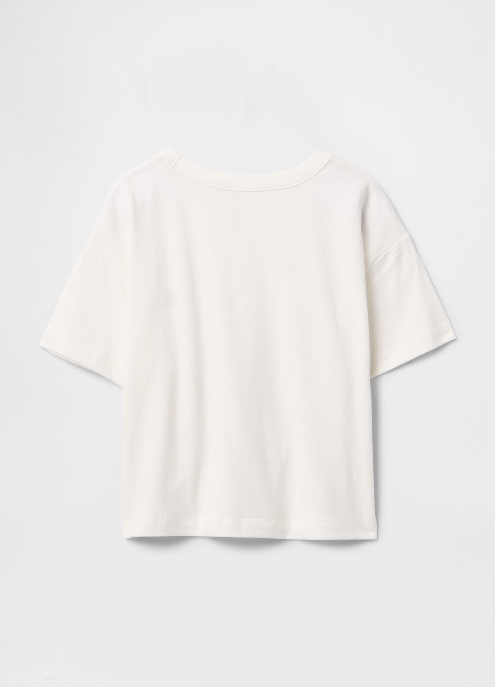 Girls' white T-shirt with embroidery