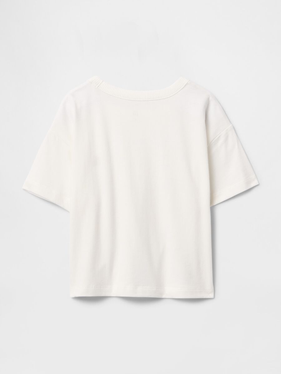 Girls' white T-shirt with embroidery_2