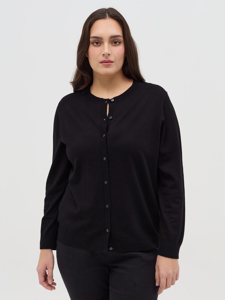 Curvy cardigan with round neck_0